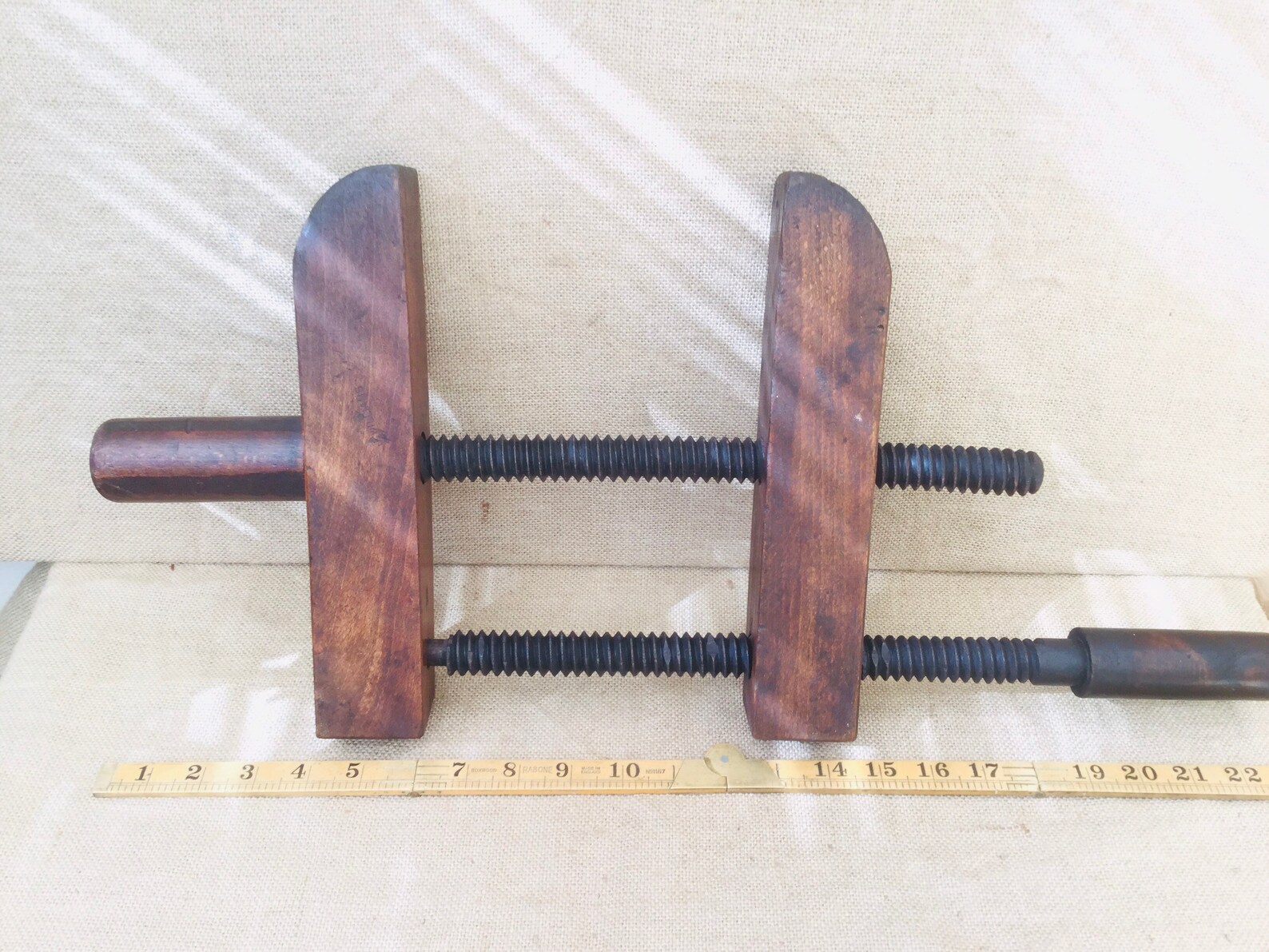 Antique Carpenters Large Wooden Screw Clamp Etsy