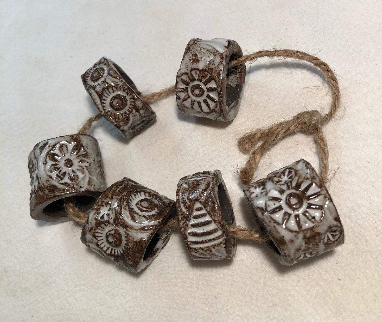 Handmade Ceramic Macrame Bead sets Etsy