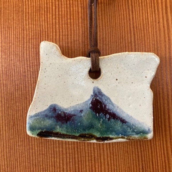 My Oregon Ornament, Mountain style, Ceramic, Handmade