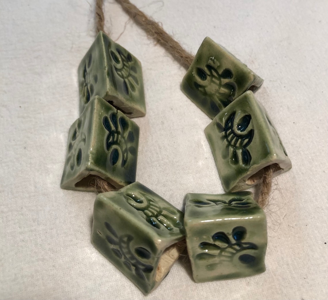 Handmade Ceramic Macrame Bead sets Etsy
