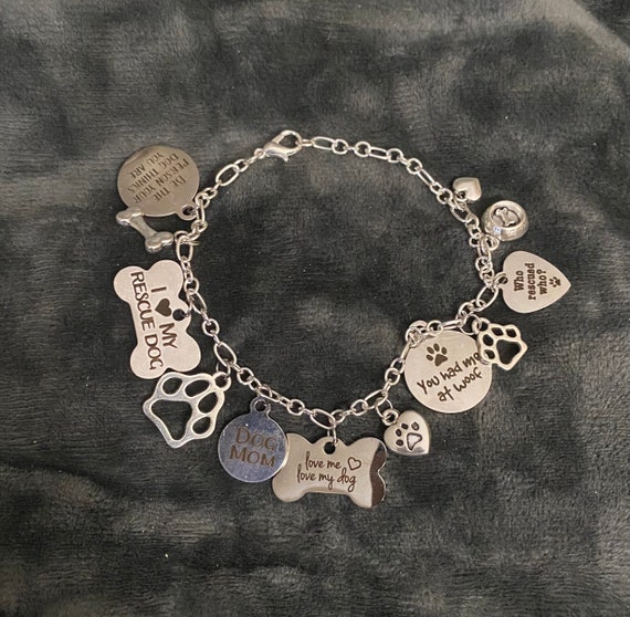 Buy You Had Me at Woof Rescue Dog Mom Charm Bracelet Online in