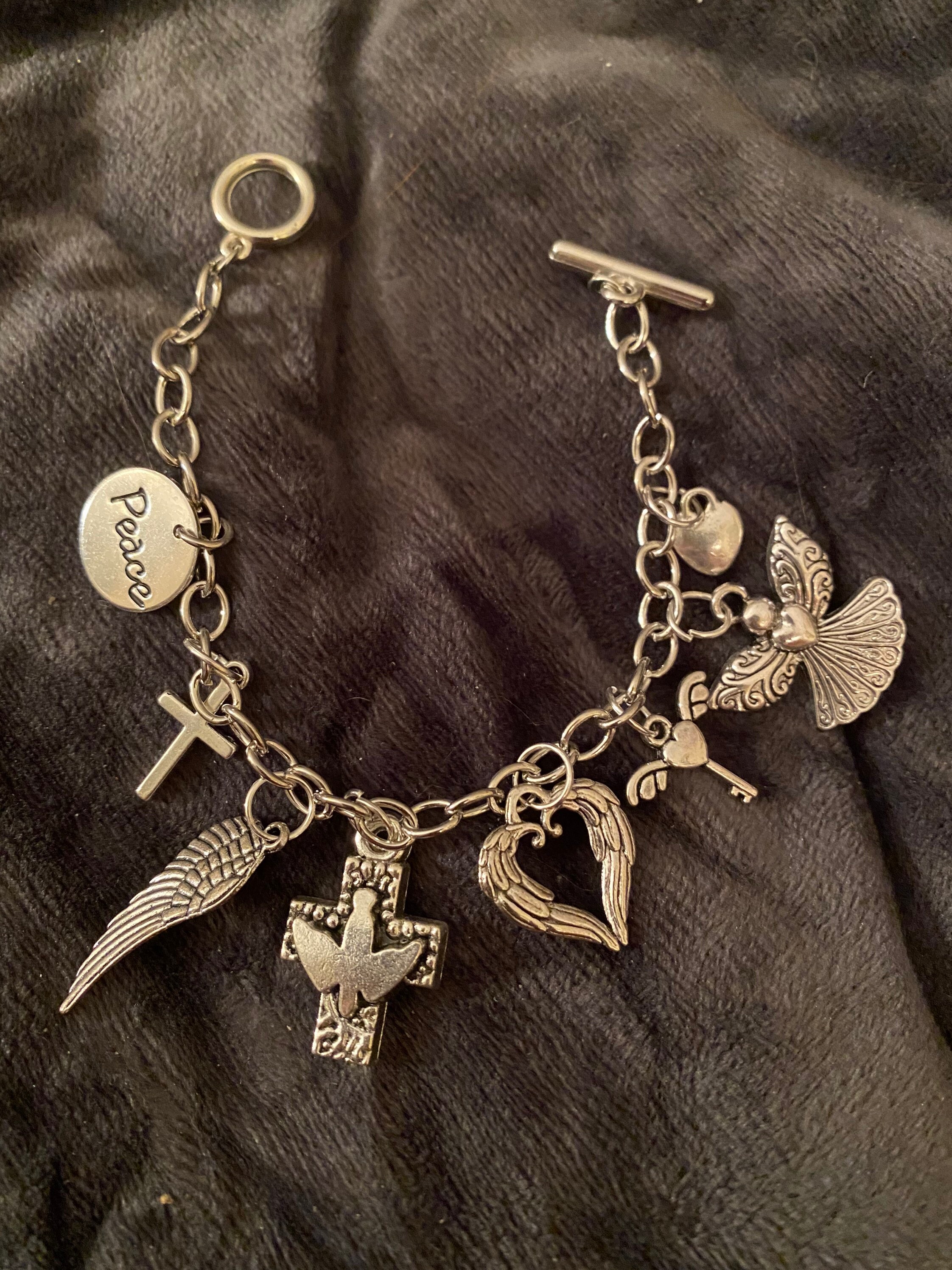 Peace charm bracelet sale