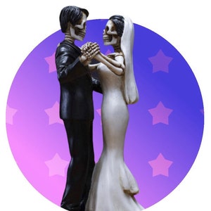 Skeleton Couple First Dance Wedding Cake Topper