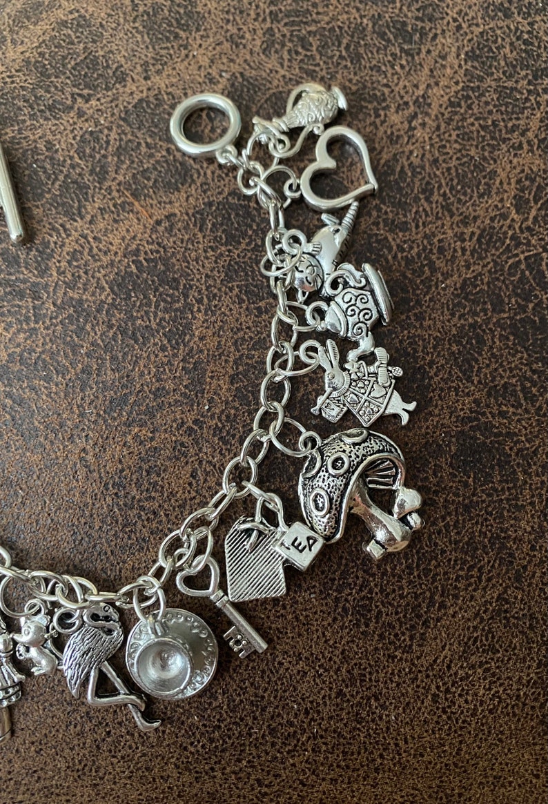 Deluxe Alice in Wonderland Handmade Charm Bracelet Free | Etsy
