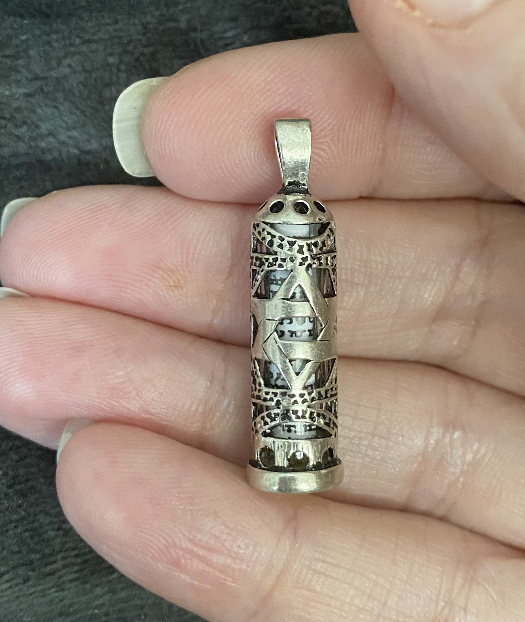 Mezuzah Pendant Handmade in Sterling Silver Jewish Tradition | Etsy