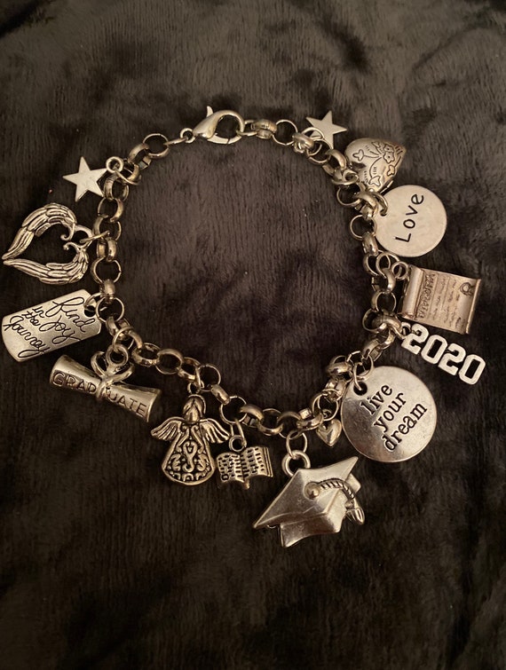 Graduation Charm Bracelet With 14 Charms Can Customize Deluxe 2020