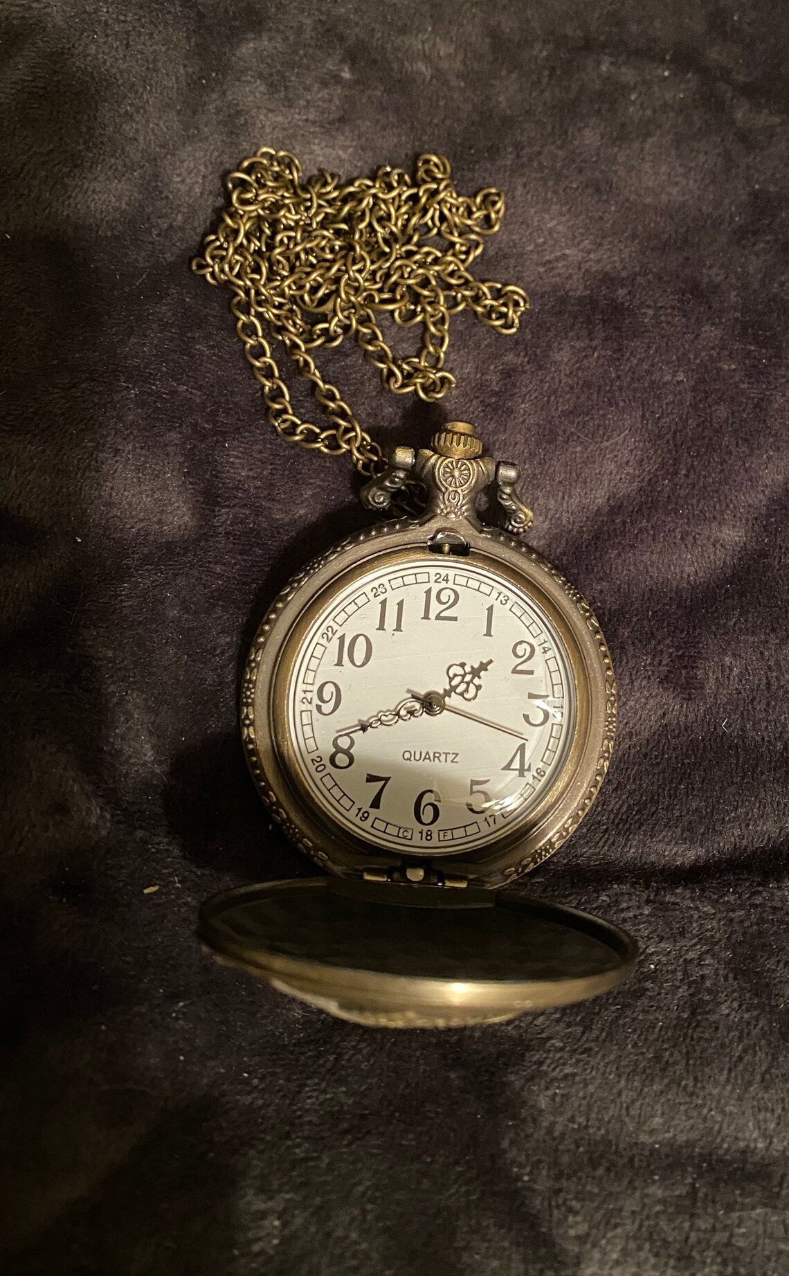 Fishing Pocket Watch Vintage Gold Tone with New Battery Etsy
