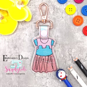 In The Hoop Snap Tab Key Fob Embroidery Design, Machine Embroidery Designs for kids, Key Fob Design