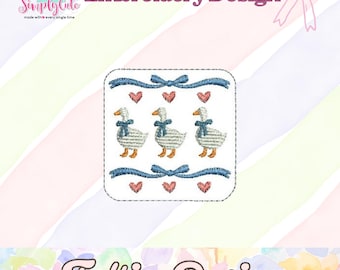 Vintage Goose Felties-borduurontwerp, ITH-badgehaspel (digitale download)