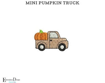 Mini Pumpkin Truck Embroidery Design - 3 Sizes, Pumpkin Machine Embroidery Designs