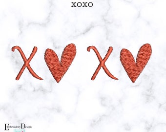 Valentines Embroidery Designs, Valentines Day Embroidery File, Valentine's Gift, XOXO Heart , 3 sizes