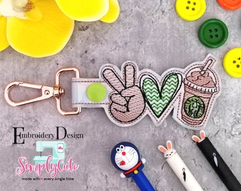 In The Hoop Embroidery Designs | Heart Embroidery Design | Embroidery File | ITH Snap Tab | ITH Key Fob Machine Embroidery Designs