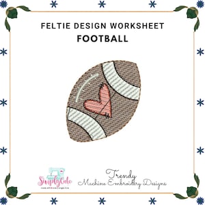 Football Felties Embroidery Designs ,feltie ITH Machine Embroidery design,ITH Embroidery pattern,InTheHoop feltie design
