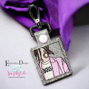 ITH Embroidery Designs, ITH Machine Embroidery Designs, Keychain Embroidery Designs, ITH Snap Tab, In The Hoop Key Fob