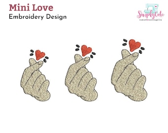 Mini Heart Embroidery Design | Valentine Embroidery Design | Machine Embroidery Heart Design | Heart Embroidery File- 3 Sizes