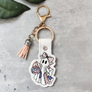 Patchwork Kürbis Geist ITH Snap Tab Stickmuster : Digitaler Download Stickdateien für Schlüsselanhänger