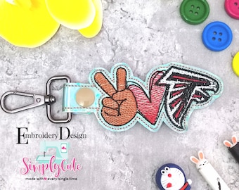 Trendy Machine Embroidery Design, Key Fob Embroidery Design,  Embroidery Pes Files, ITH Key Fob, In The Hoop Snap Tab, Instant Download