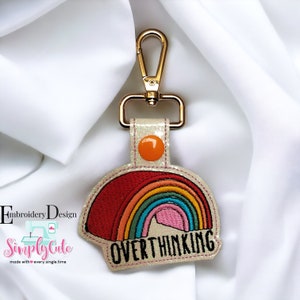 ITH Embroidery Designs, ITH Machine Embroidery Designs, Mental Health Keychain Embroidery Designs, ITH Snap Tab, In The Hoop Key Fob