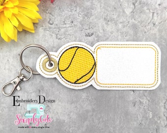 BLANK Key Fob | Sports Tag Embroidery Design | ITH Embroidery Files | Tennis Bag Tag | Personalized Tennis Tag | Fit to 4x4 hoop