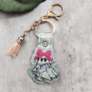 Halloween Lehrer Geist ITH Snap Tab Stickmuster: Digitaler Download Stickdateien Schlüsselanhänger Schlüsselanhänger