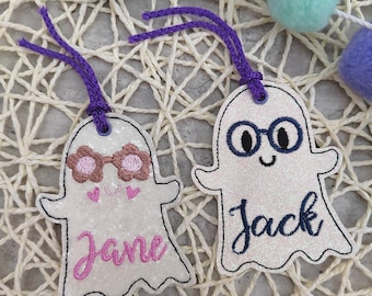 Halloween Embroidery Design Basket Tag Personalized Halloween Basket Tag Kids Halloween Basket Ghost Tag Halloween Gifts for Kids