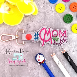 Mother&#39;s Daylife Snap Tab ITH Embroidery Designs ,Keychain Machine Embroidery design,ITH Embroidery pattern,InTheHoop design,fit to 4x4 hoop