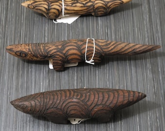 Australian aboriginal vintage wood lizards punu
