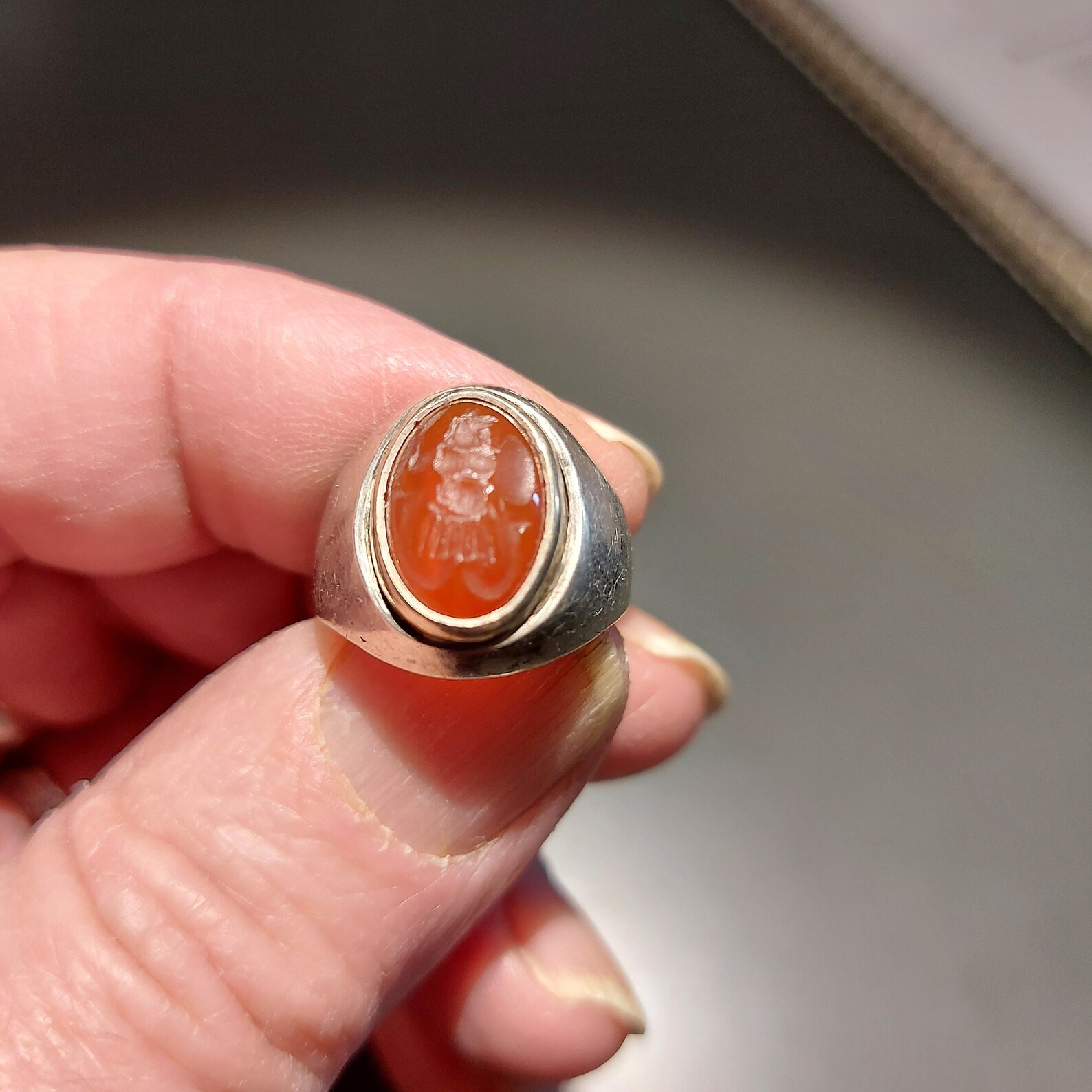 Abraxas Intaglio Ring Etsy