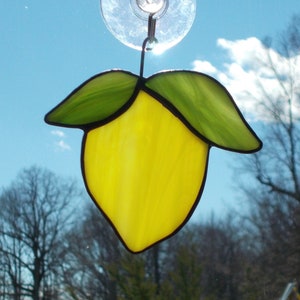 Lemon Stained Glass Suncatcher for Kitchen Decor, Lemon Collection, Hostess Gift or Any Occasion Gift