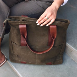Grand sac fourre-tout de travail avec fermeture à glissière pour femme en toile pour ordinateur portable, sac de voyage pour bureau, fourre-tout pour enseignant, idée cadeau de demoiselle d'honneur pour un usage quotidien, grand fourre-tout
