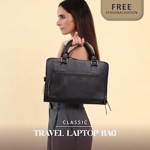 Womens Laptop Bag Personalized Work Bag Business Laptop Briefcase Notebook Cover Engraved Office Laptop Handbag Birthday Gift for Her