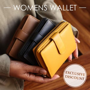 Cartera de mujer Cartera minimalista personalizada Tarjetero para mujer Monedero bonito Billetera delgada plegable Idea de regalo de dama de honor para su cumpleaños