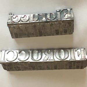METAL STAMPS - Genuine FIORUCCI pair of solid rust-free metal stamps for ink pad!