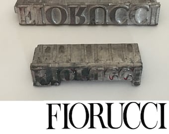 METAL STAMPS - Genuine FIORUCCI pair of solid rust-free metal stamps for ink pad!