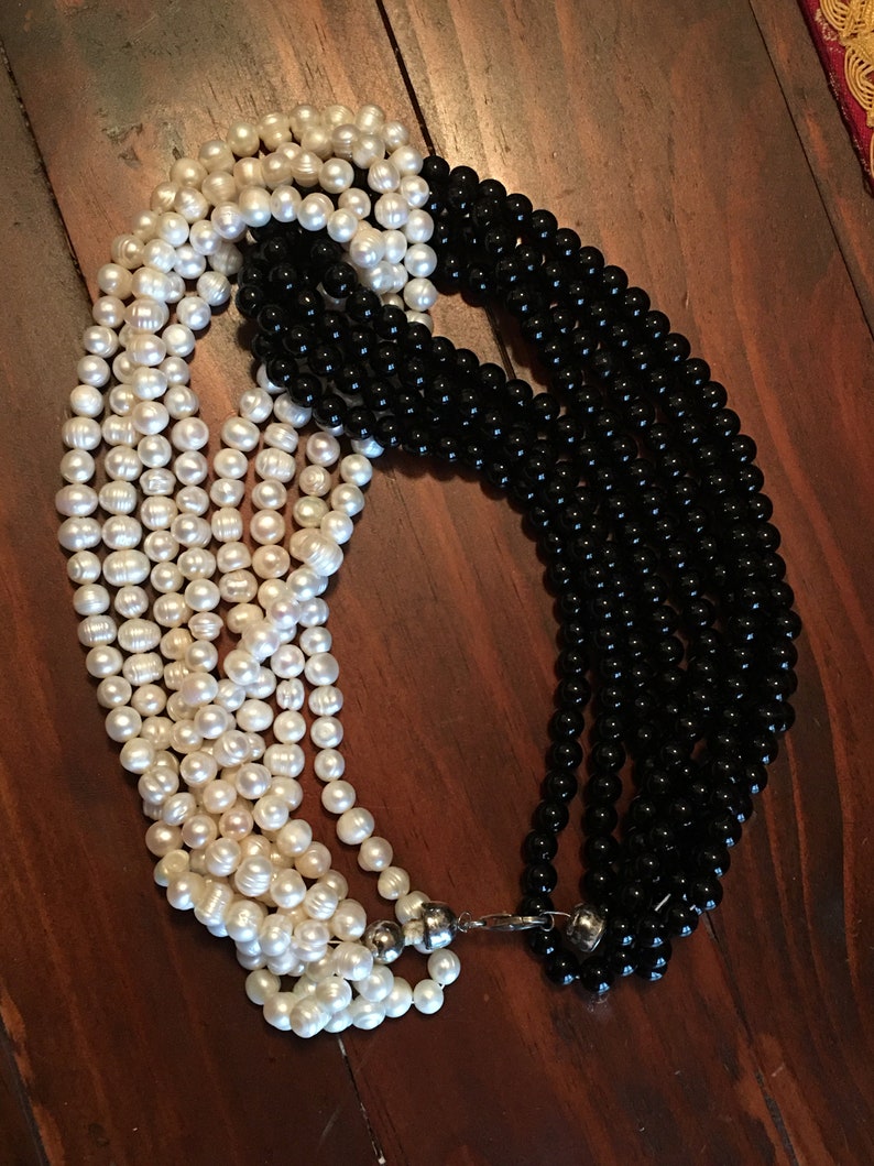 42-Inch Black Akoya Freshwater Pearl Necklace – Baroque 9-10mm Cultured Pearls, Gold Plated 10 thumbnail image