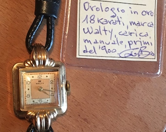 Watch Walty 18-kt solid gold vintage rare early 1900s / Walty 18 ct gold watch early 1900s