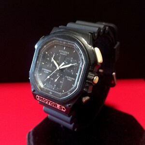 RESERVED  Citizen Bulhead Quartz Plastic Case Watch, Rare Collectibless Citizen Motor S Bullhead chronograph watch