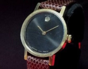 Peças de reposição ou reparação, relógio de pulso feminino de quartzo do Swiss Zenith Movado Museum dos anos 90, relógio de pulso feminino do Movado Museum, Movado