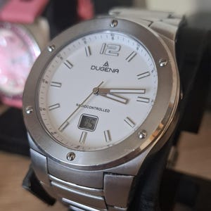 Vintage Dugena radio controlled men&#39;s wristwatch,  Dugena radio controlled men&#39;s watch, Dugena watch, vintage men&#39;s wristwatch,Dugena Swiss