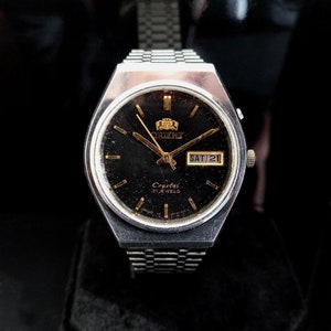 ORIENT CRYSTAL AUTOMATIC Watch, Orient Crystall Day Date Automatic Wristwatch, Orient Crystall Unisex Wristwatch, Vintage Orient Watch