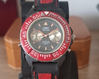 Vintage Swiss made Sector Underlab calendar wrist watch, Sector Underlab diver men's unisex wristwatch,  Sector Underlab Quartz wristwatch