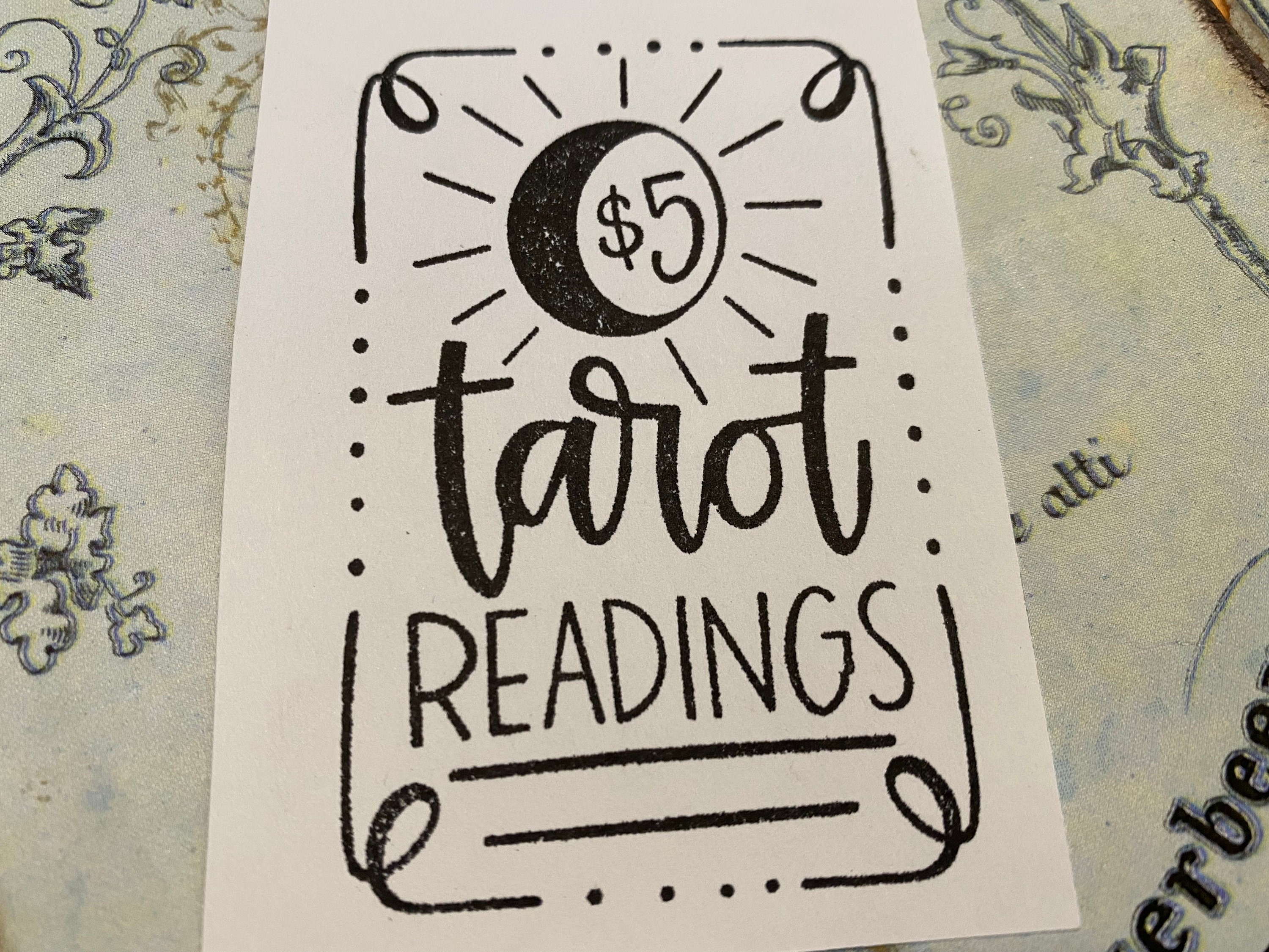 Classic tarot Card Reading Rubber Crafting Stamp - Etsy