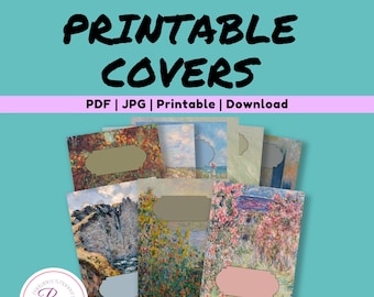 Printable Art Binder Covers, Custom binder cover sheet, student binder cover, editable, download, binder cover inserts