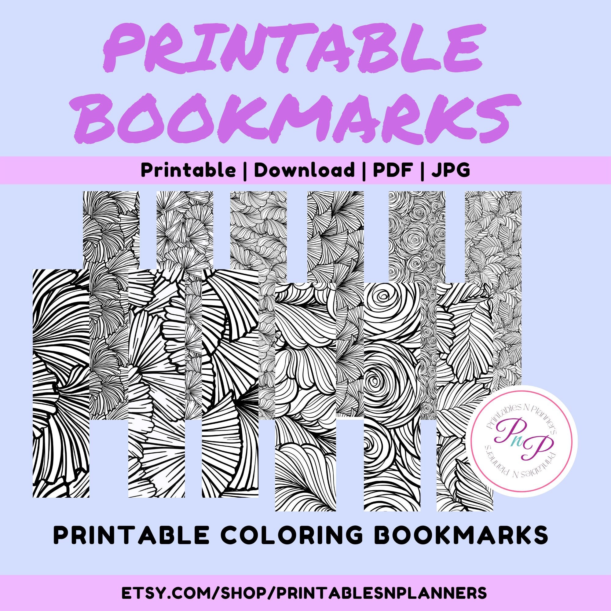 Printable Bookmarks, Download Bookmarks, Bookmarks to Color, Pdf, Svg ...