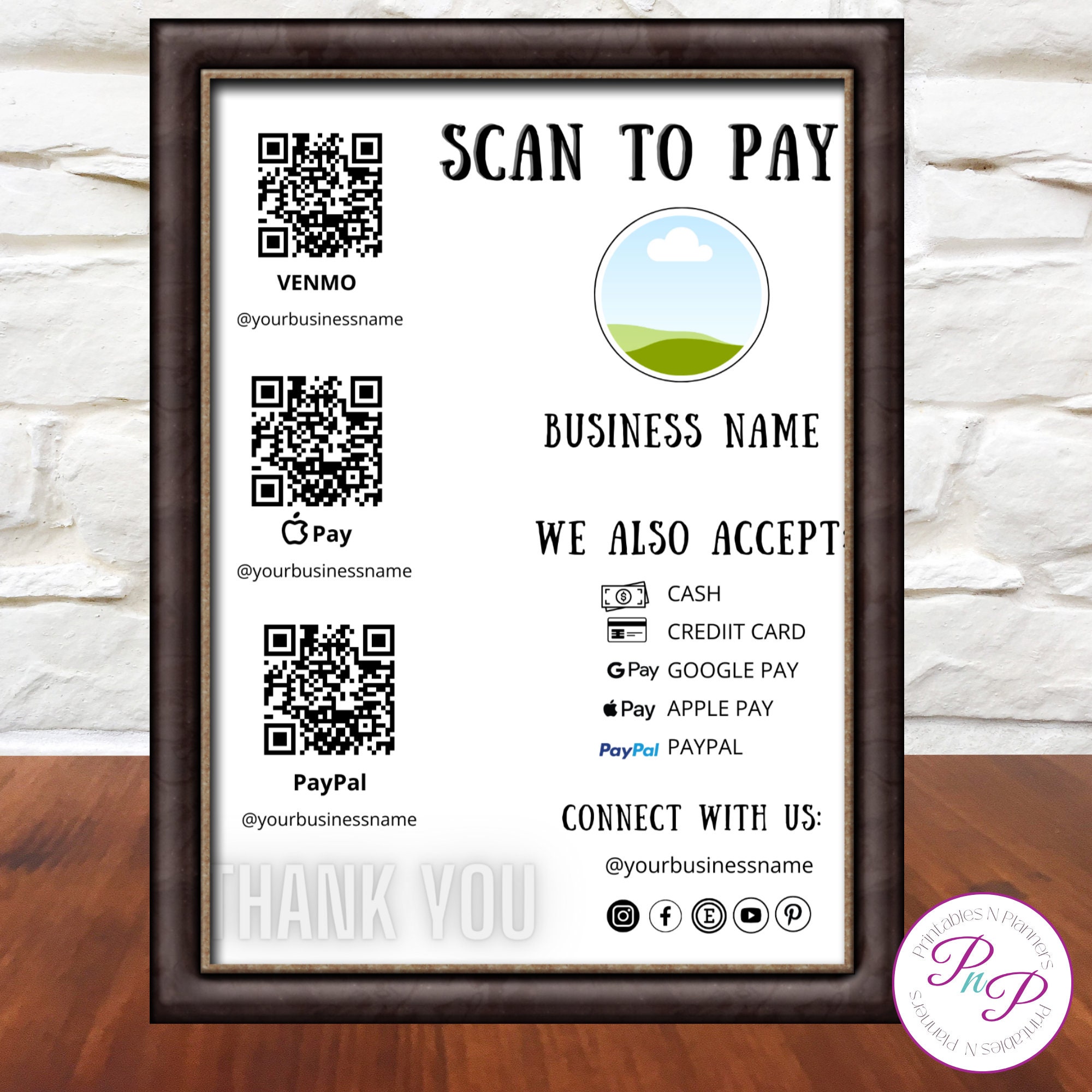 Scan to Pay Sign Editable QR Code Sign Printable Payment Sign Canva ...