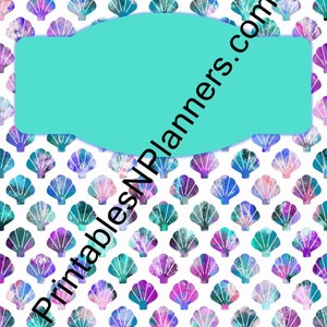 Mermaid 2 Digital Printable Binder Covers, Blue and Green Ocean Print ...