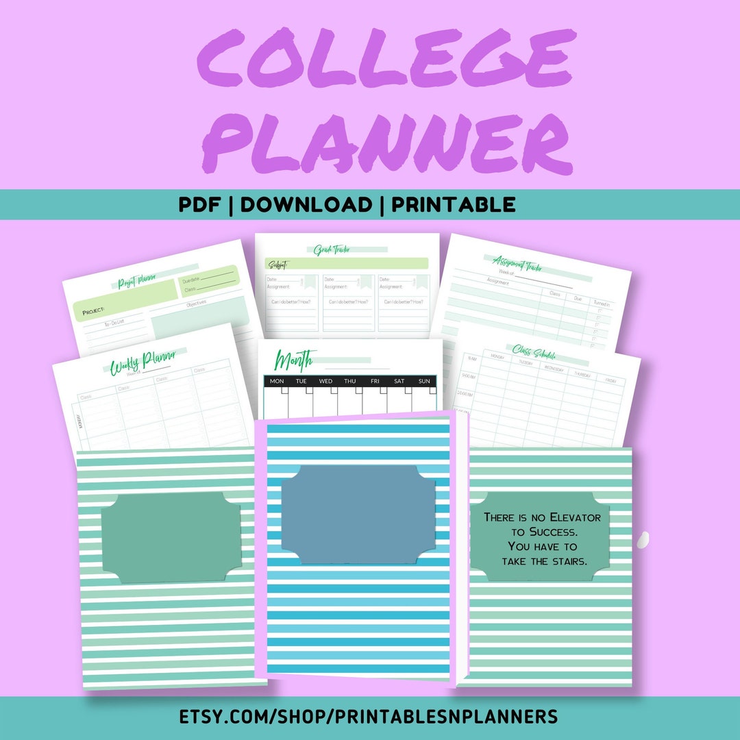 Printable College Student Planner, University Planner, Download School ...