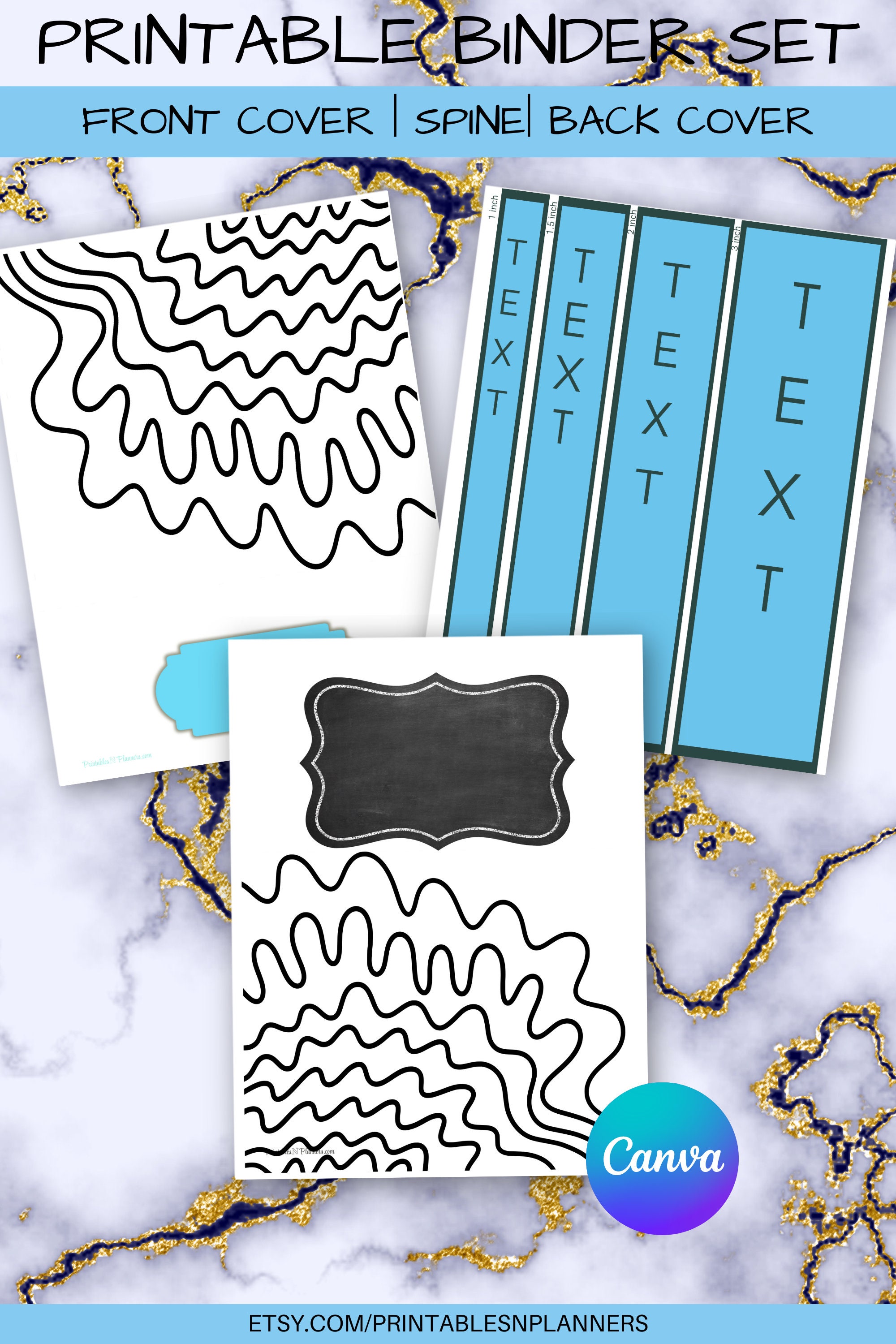 Doodle Black and White Printable Binder Cover Set Binder Cover, Spine ...