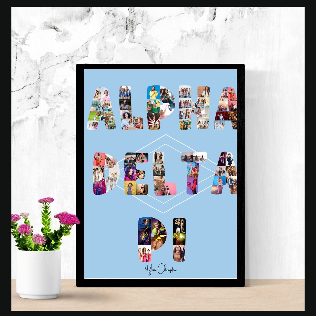 Printable Sorority Wall Art, Adpi Photo Collage, Big Little Sister Gift ...