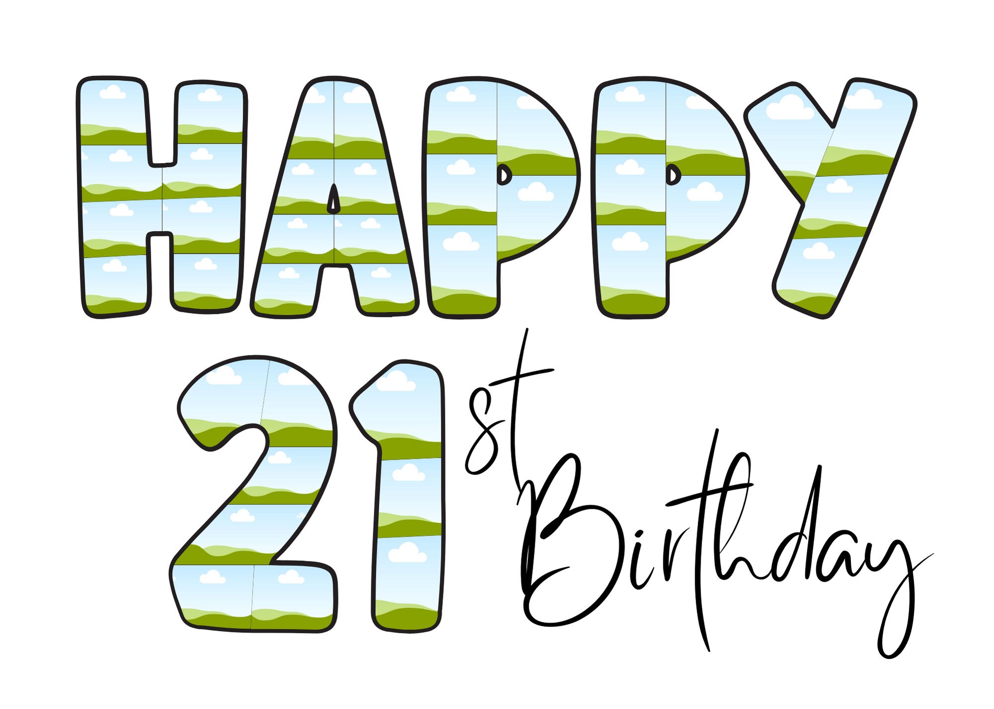 Custom Photo Printable Birthday Card, 21st Birthday Customizable Photo ...